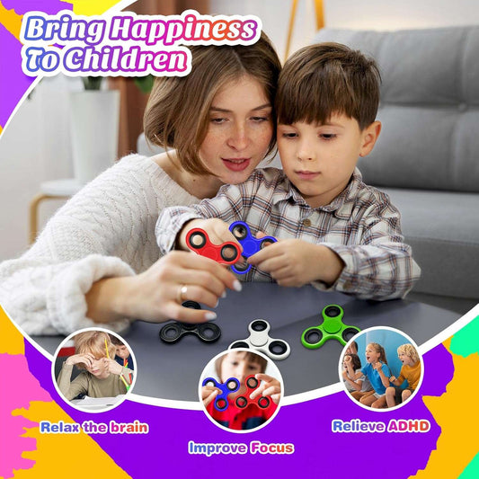 Fidget Spinners 5 Pack for Kids and Adults Stress Relief Sensory Toys for Boys and Girls Age 8-13 High Speed 1-2 Min Quite Spins Fingertip Gyros Valentines Day Gifts