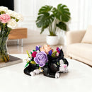 Tuxedo Cat Rose Bouquet Succulent Planter Building Blocks,Compatible with Lego Tuxedo Cat Flowers Pot,Creative Plants and Animals Decoration Rose Blocks Toys,Gifts for 18+ Girls, Women