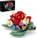 Sea Turtle Rose Bouquet Succulent Planter Building Set, Compatible with Lego Flowers Plants Pot, Creative Plants and Animals Home Decoration Blocks Toy, Gifts for 6+ Girls, Women (588PCS)