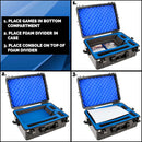 Hard Shell Travel Case Compatible with PlayStation 5 Console, Controllers, Games and Accessories - Waterproof PS5 Carrying Case with Customized Foam for Both Standard and Digital Editions