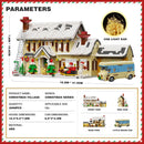 Christmas House Village Building Blocks Set with Light, Snow Cabin and Camper Holiday Scene Model Kit, Winter Vacation Building Toy Gift for Adults, 2098pcs